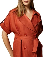 Driver Belted Linen Trench Coat