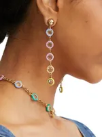 Candy Rope Goldtone, Crystal & Resin Drop Earrings