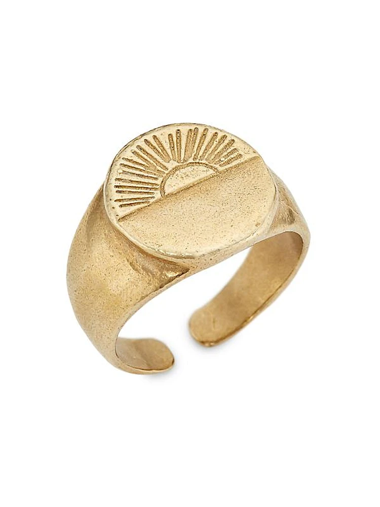 Goldtone Sunrise Adjustable Ring