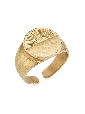 Goldtone Sunrise Adjustable Ring