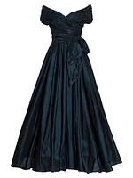 Annabelle Taffeta Off-The-Shoulder Gown