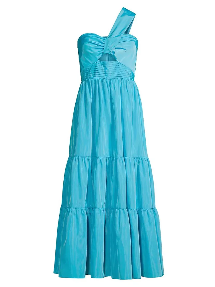 Patio Tieres Stretch Crepe & Taffeta Midi-Dress