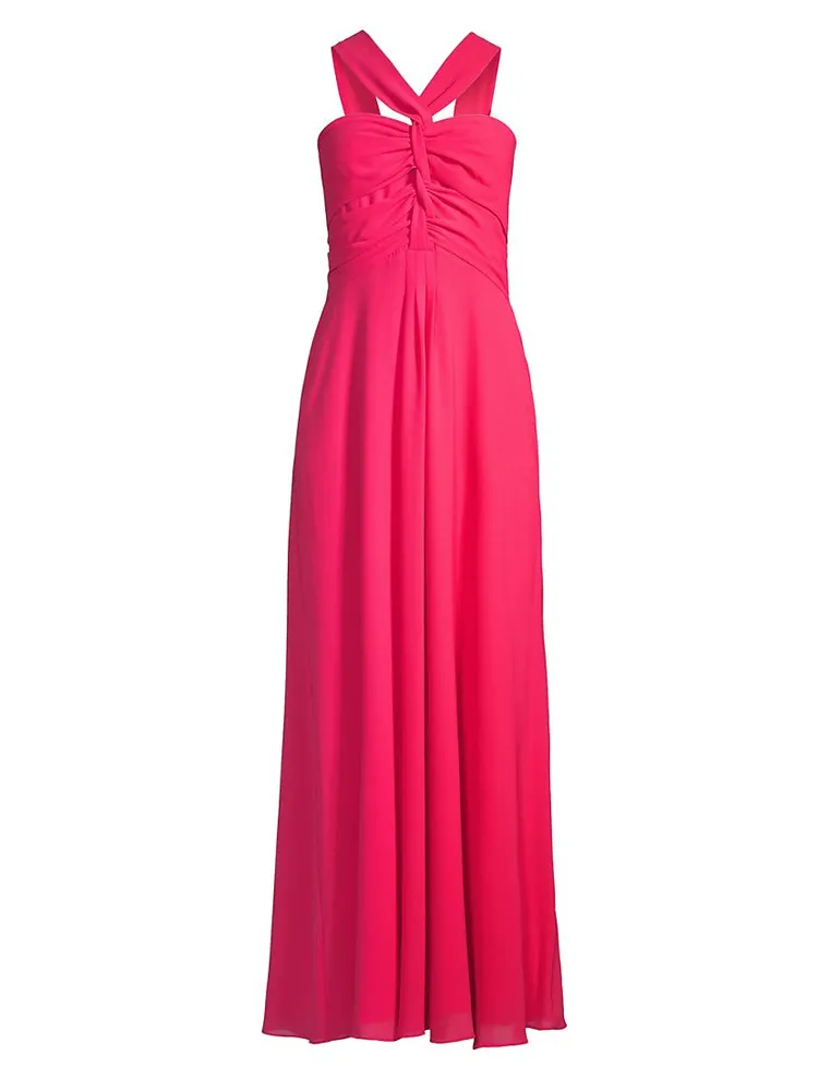 Georgette Twist Halter Gown