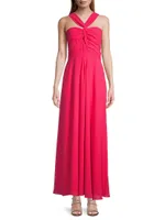 Georgette Twist Halter Gown