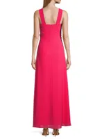 Georgette Twist Halter Gown