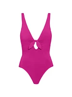 Ava Plunge Bow One-Piece Swimsuit