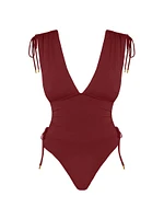 Aubrey Plunging V-Neck One-Piece Swimsuit