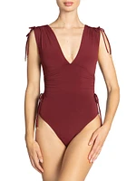 Aubrey Plunging V-Neck One-Piece Swimsuit