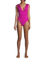 Aubrey Plunging V-Neck One-Piece Swimsuit