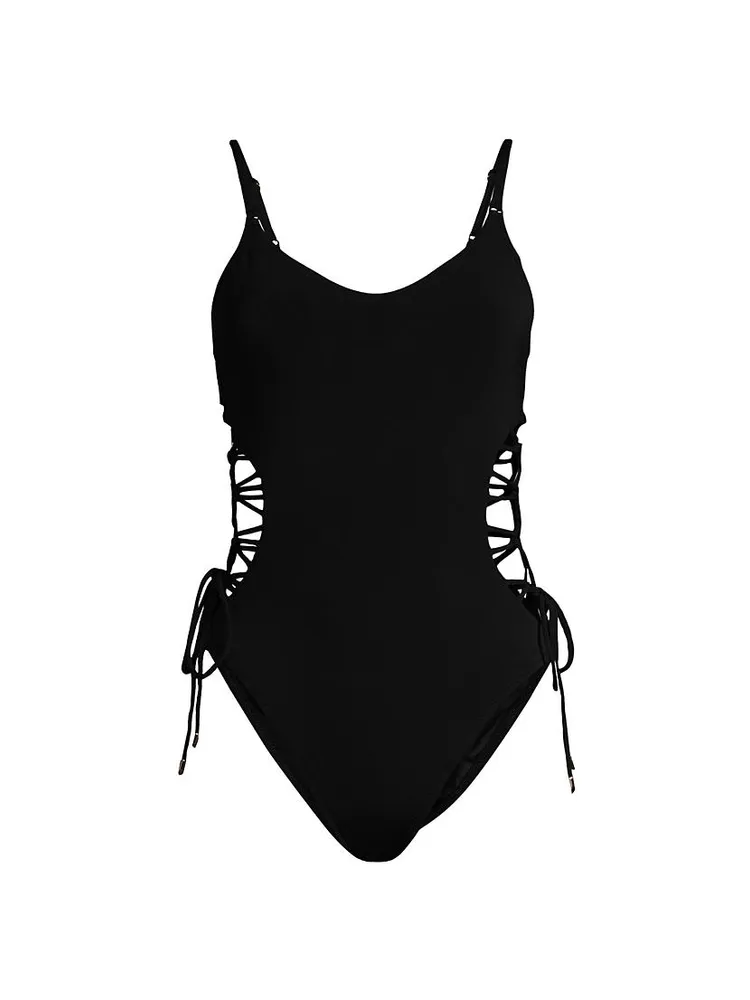 Aubrey Lace-Up One-Piece Swimsuit