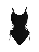 Aubrey Lace-Up One-Piece Swimsuit