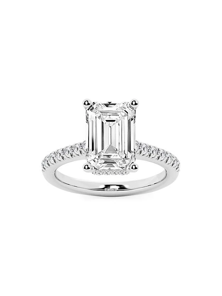 14K White Gold & 5 TCW Lab-Grown Diamond Engagement Ring