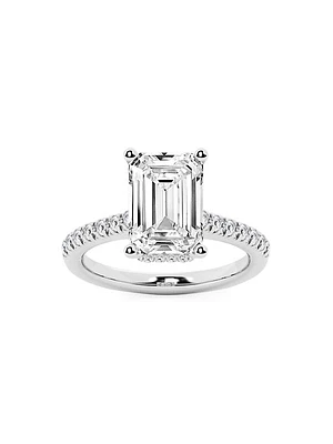 14K White Gold & 5 TCW Lab-Grown Diamond Engagement Ring