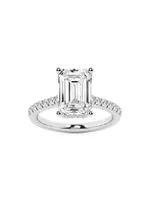 14K White Gold & 5 TCW Lab-Grown Diamond Engagement Ring