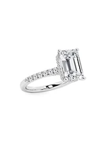 14K White Gold & 5 TCW Lab-Grown Diamond Engagement Ring