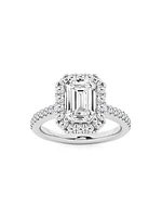 14K White Gold & 3.57 TCW Lab-Grown Diamond Halo Engagement Ring