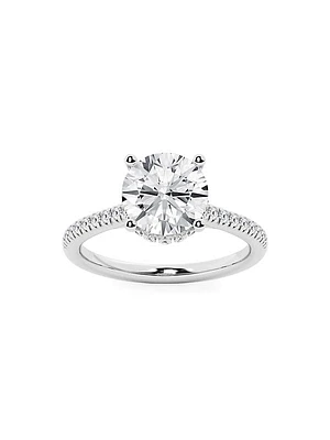 14K White Gold & 3.25 TCW Round Lab-Grown Diamond Engagement Ring