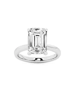 14K White Gold & 5.5 TCW Emerald-Cut Lab-Grown Diamond Solitaire Ring