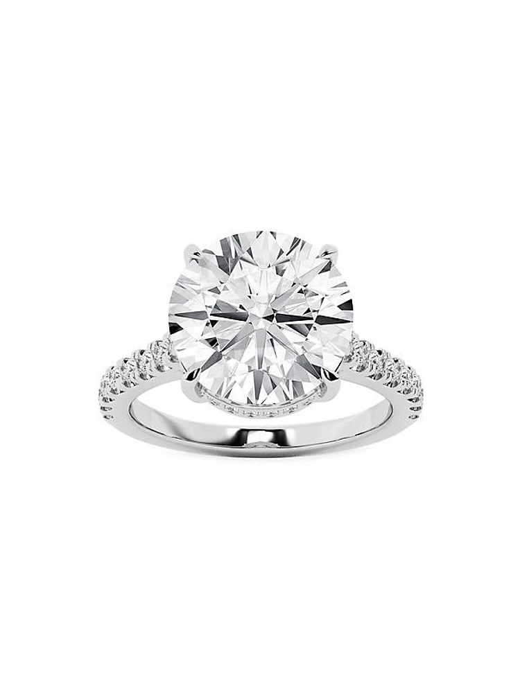 14K White Gold & 4.5ct Lab-Grown Diamond Engagement Ring