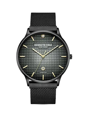Black Stainless Steel & 0.005 TCW Diamond Bracelet Watch