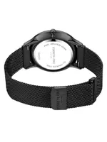 Black Stainless Steel & 0.005 TCW Diamond Bracelet Watch