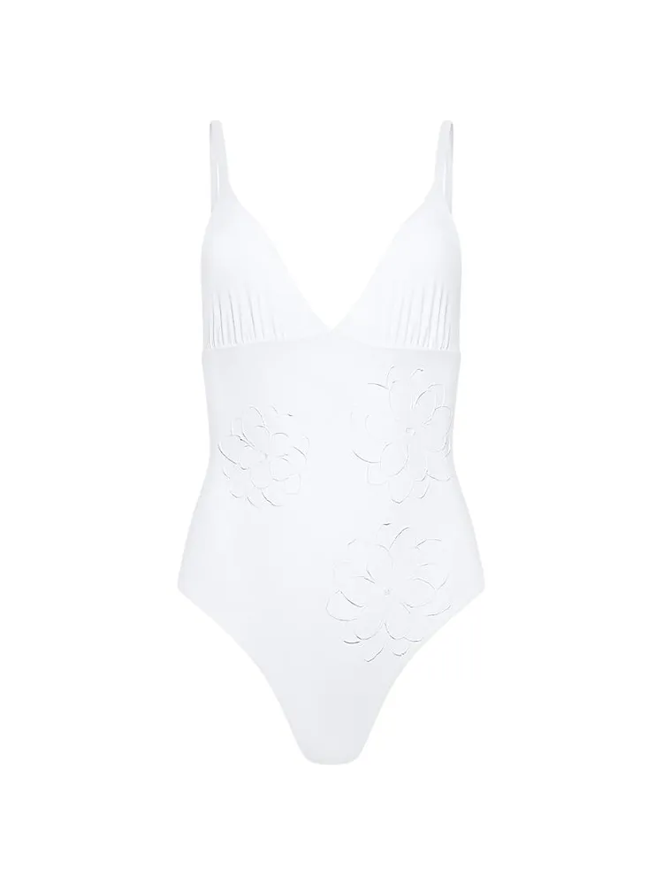 Catherine With Floral Applique Swimsuit