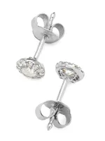 14K White Gold & 0.35 TCW Natural Diamond Halo Stud Earrings