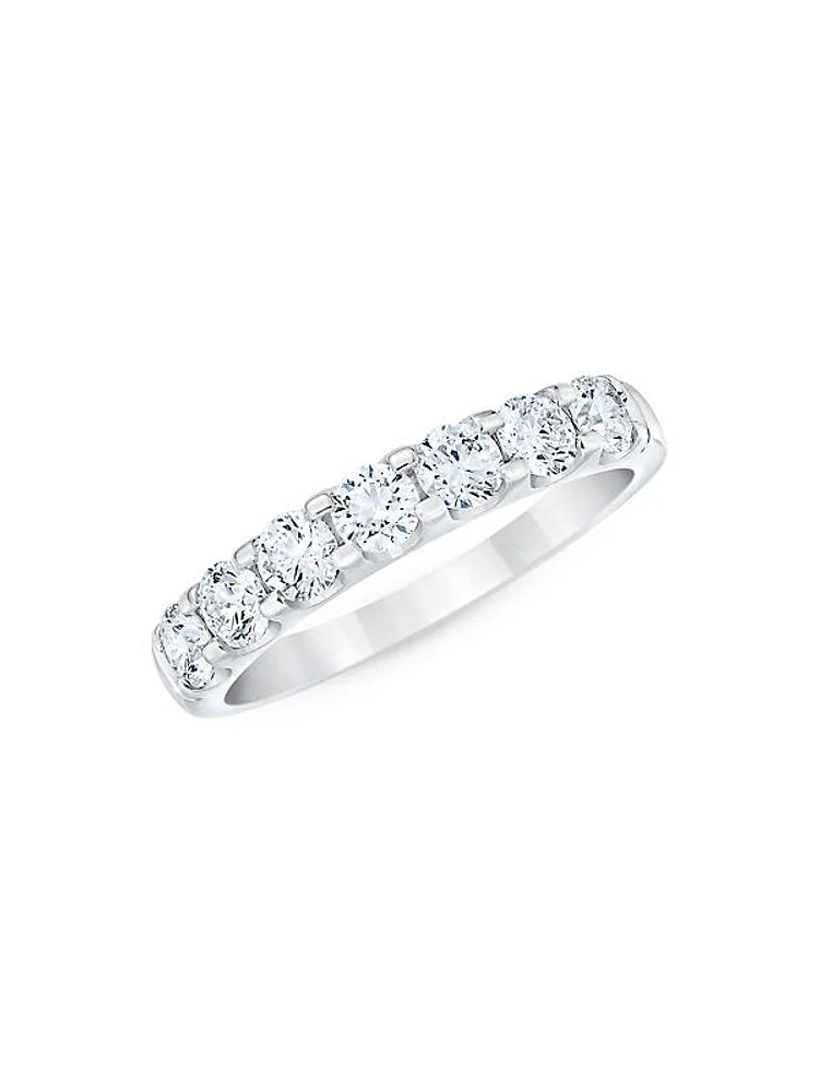 14K White Gold & 1 TCW Round Natural Diamond Ring