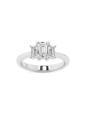 Platinum & 1.5 TCW Natural Diamond 3-Stone Ring