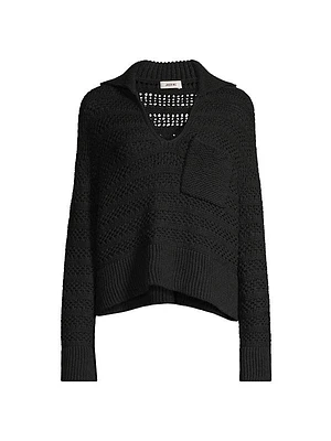 Collared Breathable Knit Sweater