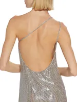 Metallic One-Shoulder Gown