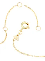'30s Deco Goldtone & Malachite Pendant Necklace
