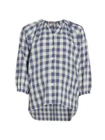 Provence Plaid Top