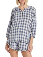 Provence Plaid Top