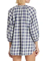 Provence Plaid Top