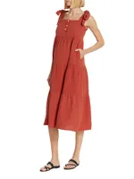 Alise Tie-Strap Midi-Dress