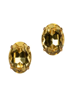 Gemma 24K-Gold-Plated & Glass Crystal Stud Earrings
