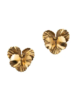 Pansy 24K-Gold-Plated Stud Earrings