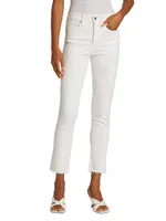 Carly High-Rise Stretch Kick-Flare Crop Jeans