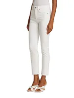 Carly High-Rise Stretch Kick-Flare Crop Jeans