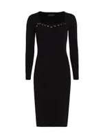 Metal-Loop Embellished Body-Con Dress