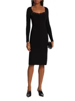 Metal-Loop Embellished Body-Con Dress