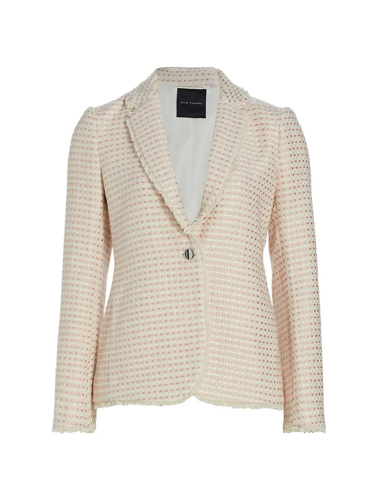 Tweed One-Button Blazer