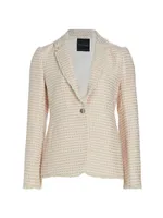 Tweed One-Button Blazer