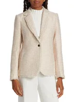 Tweed One-Button Blazer