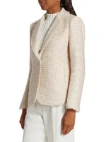 Tweed One-Button Blazer