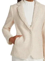 Tweed One-Button Blazer