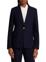 Wool One-Button Blazer