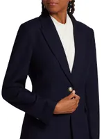 Wool One-Button Blazer