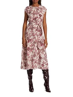 Xynia Field Silk Midi-Dress